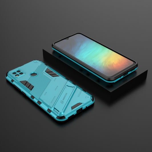 For Xiaomi Redmi 9C Punk Armor 2 in 1 PC + TPU Shockproof Case with Invisible Holder(Blue) - Xiaomi Cases by buy2fix | Online Shopping UK | buy2fix