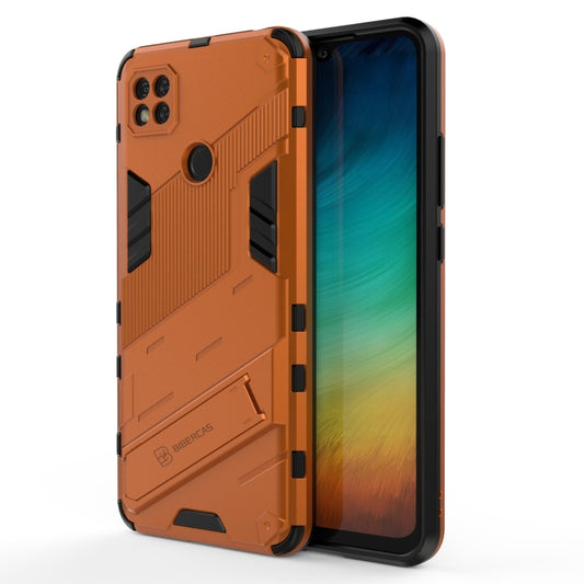 For Xiaomi Redmi 9C Punk Armor 2 in 1 PC + TPU Shockproof Case with Invisible Holder (Orange) - Xiaomi Cases by buy2fix | Online Shopping UK | buy2fix