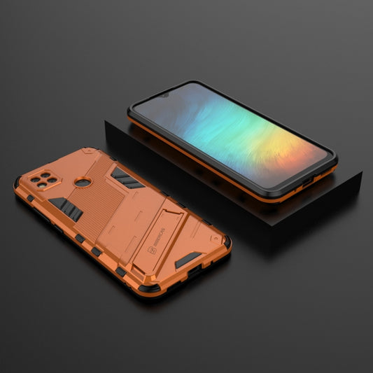 For Xiaomi Redmi 9C Punk Armor 2 in 1 PC + TPU Shockproof Case with Invisible Holder (Orange) - Xiaomi Cases by buy2fix | Online Shopping UK | buy2fix