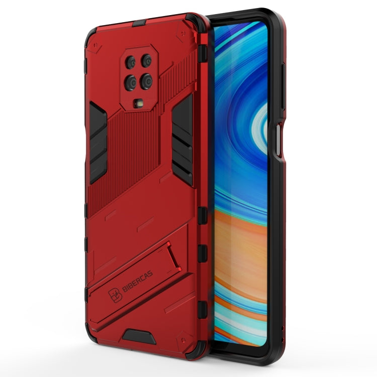 For Xiaomi Redmi Note 9 Pro Max Punk Armor 2 in 1 PC + TPU Shockproof Case with Invisible Holder(Red) - Xiaomi Cases by buy2fix | Online Shopping UK | buy2fix