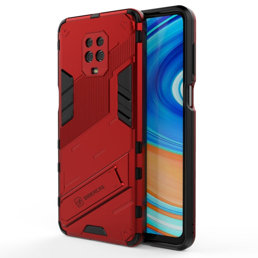 For Xiaomi Redmi Note 9 Pro Max Punk Armor 2 in 1 PC + TPU Shockproof Case with Invisible Holder(Red) - Xiaomi Cases by buy2fix | Online Shopping UK | buy2fix