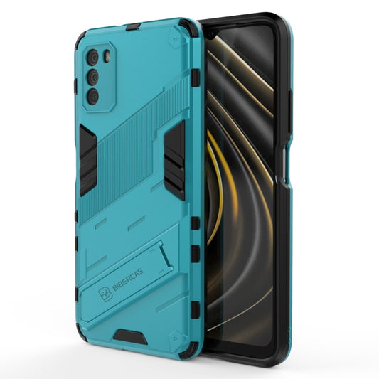 For Xiaomi Poco M3 Punk Armor 2 in 1 PC + TPU Shockproof Case with Invisible Holder(Blue) - Xiaomi Cases by buy2fix | Online Shopping UK | buy2fix