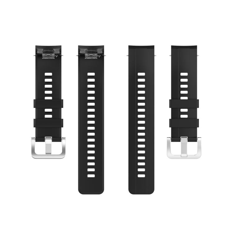 For Huawei Honor Watch GS Pro Silicone Watch Band, Size: One Size(Black) - Watch Bands by buy2fix | Online Shopping UK | buy2fix