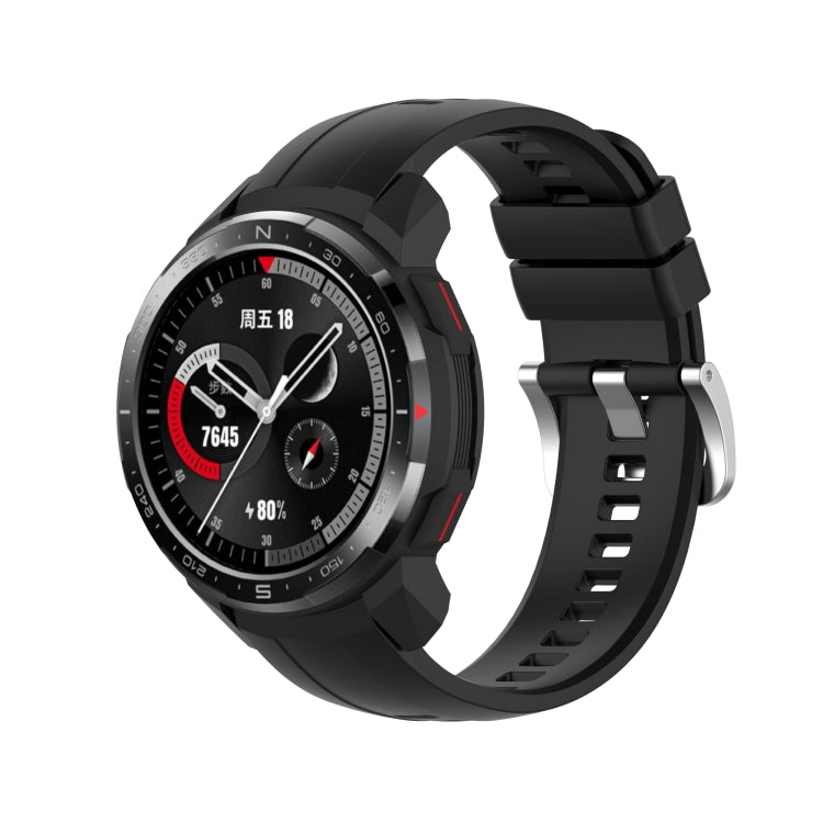 For Huawei Honor Watch GS Pro Silicone Watch Band, Size: One Size(Black) - Watch Bands by buy2fix | Online Shopping UK | buy2fix