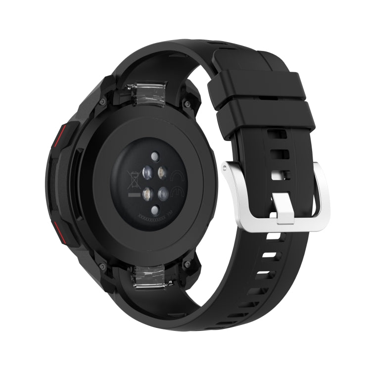 For Huawei Honor Watch GS Pro Silicone Watch Band, Size: One Size(Black) - Watch Bands by buy2fix | Online Shopping UK | buy2fix