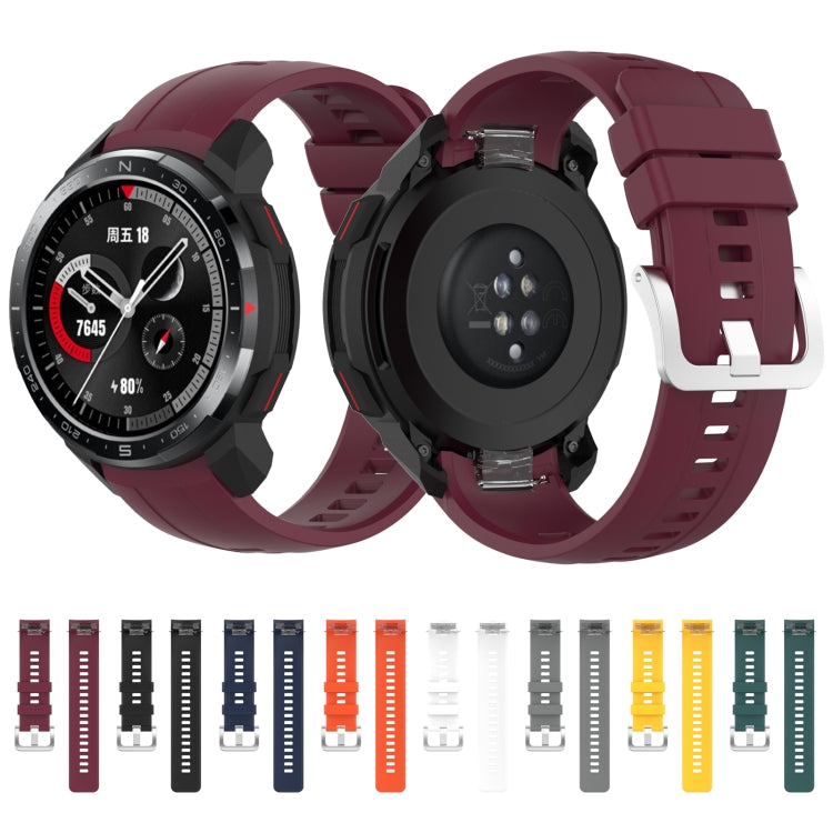 For Huawei Honor Watch GS Pro Silicone Watch Band, Size: One Size(Black) - Watch Bands by buy2fix | Online Shopping UK | buy2fix