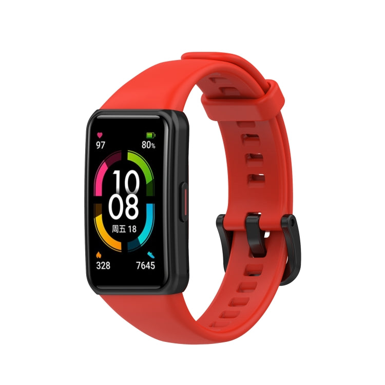 For Huawei Honor Band 6 TPU Watch Band, Size: One Size(Red) by buy2fix