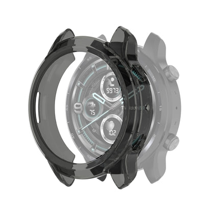 For TicWatch Pro 3 / Pro 3 Lite Half Coverage Hollowed TPU Protective Case(Transparent Black) - Watch Case by buy2fix | Online Shopping UK | buy2fix
