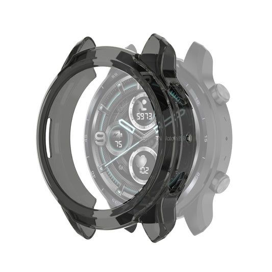 For TicWatch Pro 3 / Pro 3 Lite Half Coverage Hollowed TPU Protective Case(Transparent Black) - Watch Case by buy2fix | Online Shopping UK | buy2fix