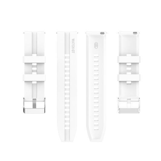 For Amazfit GTR 2e / GTR 2 22mm Silicone Watch Band with Silver Buckle(White) - Watch Bands by buy2fix | Online Shopping UK | buy2fix