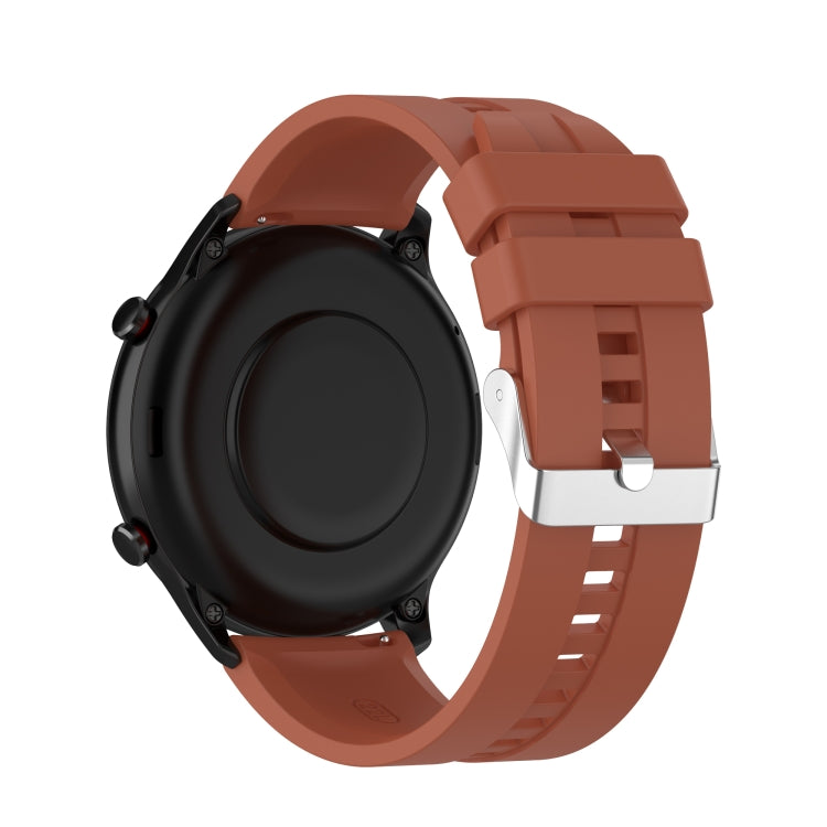 For Amazfit GTR 2e / GTR 2 22mm Silicone Watch Band with Silver Buckle(Cabernet Orange) - Watch Bands by buy2fix | Online Shopping UK | buy2fix
