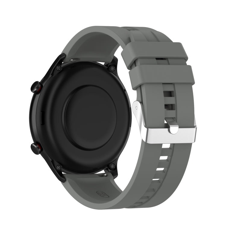 For Amazfit GTR 2e / GTR 2 22mm Silicone Watch Band with Silver Buckle(Grey) - Watch Bands by buy2fix | Online Shopping UK | buy2fix
