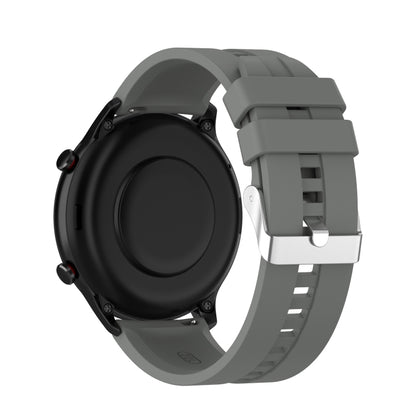 For Amazfit GTR 2e / GTR 2 22mm Silicone Watch Band with Silver Buckle(Grey) - Watch Bands by buy2fix | Online Shopping UK | buy2fix