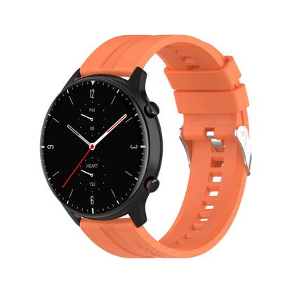 For Amazfit GTR 2e / GTR 2 22mm Silicone Watch Band with Silver Buckle(Vibrant Orange) - Watch Bands by buy2fix | Online Shopping UK | buy2fix
