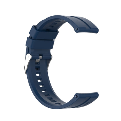 For Amazfit GTR 2e / GTR 2 22mm Silicone Watch Band with Silver Buckle(Dark Blue) - Watch Bands by buy2fix | Online Shopping UK | buy2fix