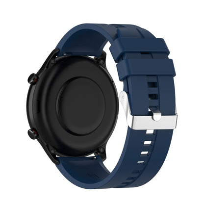 For Amazfit GTR 2e / GTR 2 22mm Silicone Watch Band with Silver Buckle(Dark Blue) - Watch Bands by buy2fix | Online Shopping UK | buy2fix