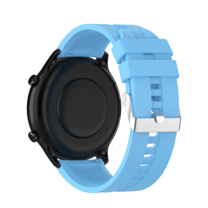 For Amazfit GTR 2e / GTR 2 22mm Silicone Watch Band with Silver Buckle(Sky Blue) - Watch Bands by buy2fix | Online Shopping UK | buy2fix