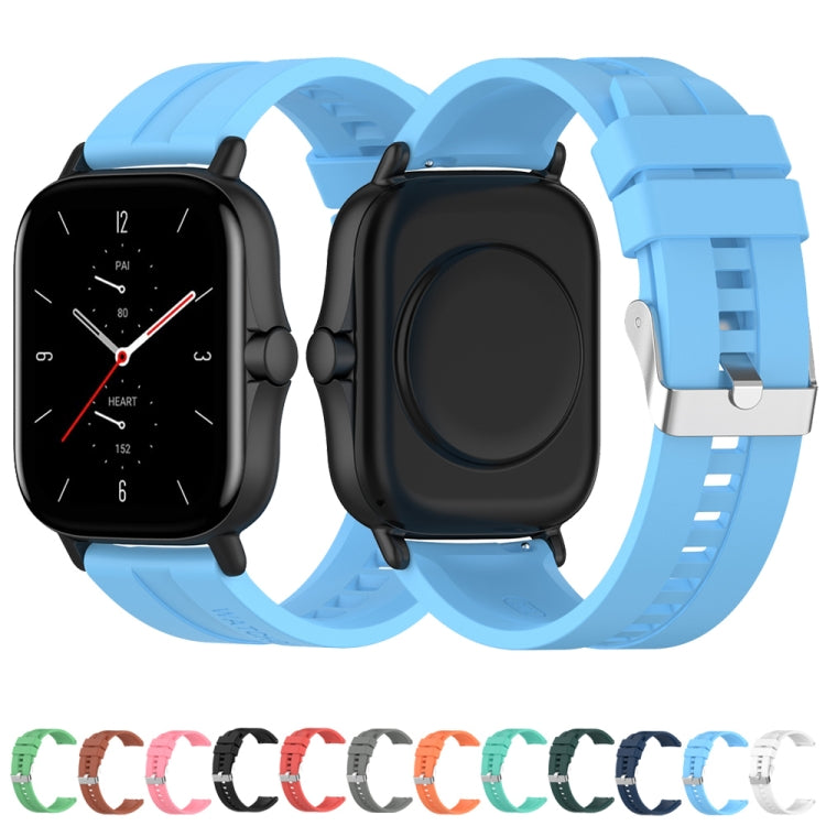 For Amazfit GTR 2e / GTR 2 22mm Silicone Watch Band with Silver Buckle(Cabernet Orange) - Watch Bands by buy2fix | Online Shopping UK | buy2fix