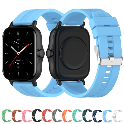 For Amazfit GTR 2e / GTR 2 22mm Silicone Watch Band with Silver Buckle(Cabernet Orange) - Watch Bands by buy2fix | Online Shopping UK | buy2fix