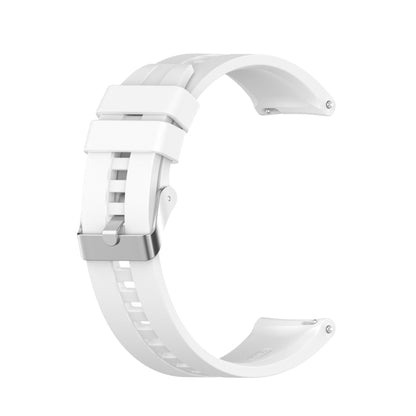 For Amazfit GTS 2e / GTS 2 20mm Silicone Watch Band with Silver Buckle(White) - Watch Bands by buy2fix | Online Shopping UK | buy2fix