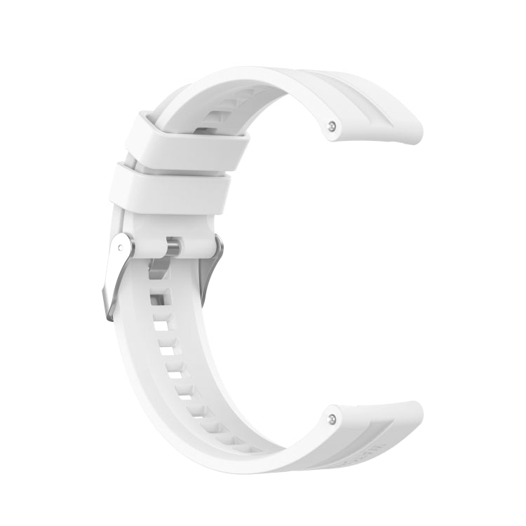 For Amazfit GTS 2e / GTS 2 20mm Silicone Watch Band with Silver Buckle(White) - Watch Bands by buy2fix | Online Shopping UK | buy2fix