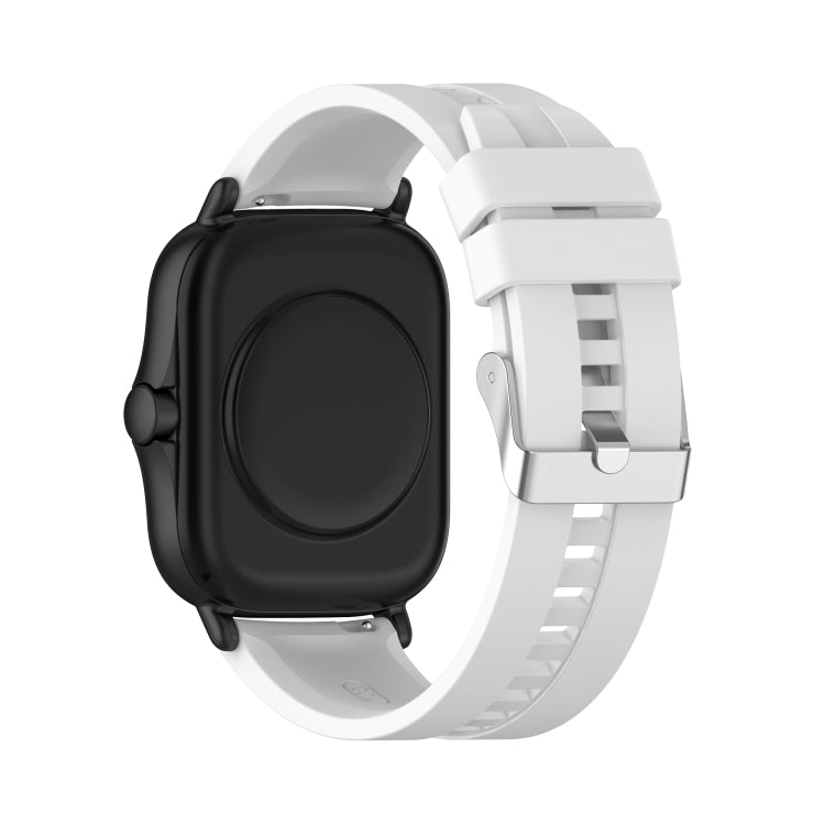 For Amazfit GTS 2e / GTS 2 20mm Silicone Watch Band with Silver Buckle(White) - Watch Bands by buy2fix | Online Shopping UK | buy2fix