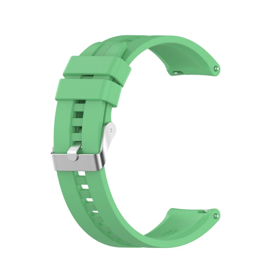 For Amazfit GTS 2e / GTS 2 20mm Silicone Watch Band with Silver Buckle(Mint Green) - Watch Bands by buy2fix | Online Shopping UK | buy2fix
