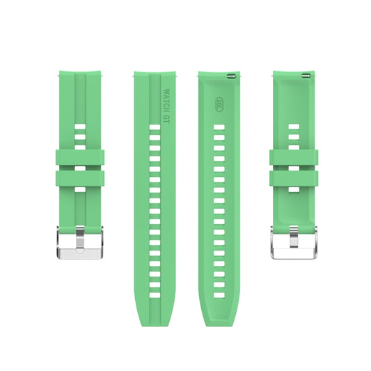 For Amazfit GTS 2e / GTS 2 20mm Silicone Watch Band with Silver Buckle(Mint Green) - Watch Bands by buy2fix | Online Shopping UK | buy2fix