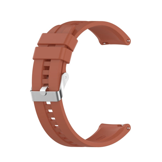 For Amazfit GTS 2e / GTS 2 20mm Silicone Watch Band with Silver Buckle(Cabernet Orange) - Watch Bands by buy2fix | Online Shopping UK | buy2fix
