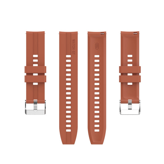 For Amazfit GTS 2e / GTS 2 20mm Silicone Watch Band with Silver Buckle(Cabernet Orange) - Watch Bands by buy2fix | Online Shopping UK | buy2fix