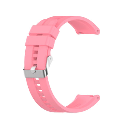 For Amazfit GTS 2e / GTS 2 20mm Silicone Watch Band with Silver Buckle(Pink) - Watch Bands by buy2fix | Online Shopping UK | buy2fix
