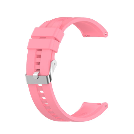 For Amazfit GTS 2e / GTS 2 20mm Silicone Watch Band with Silver Buckle(Pink) - Watch Bands by buy2fix | Online Shopping UK | buy2fix