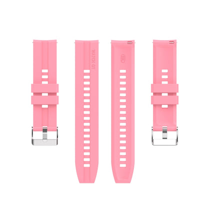 For Amazfit GTS 2e / GTS 2 20mm Silicone Watch Band with Silver Buckle(Pink) - Watch Bands by buy2fix | Online Shopping UK | buy2fix