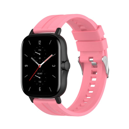 For Amazfit GTS 2e / GTS 2 20mm Silicone Watch Band with Silver Buckle(Pink) - Watch Bands by buy2fix | Online Shopping UK | buy2fix