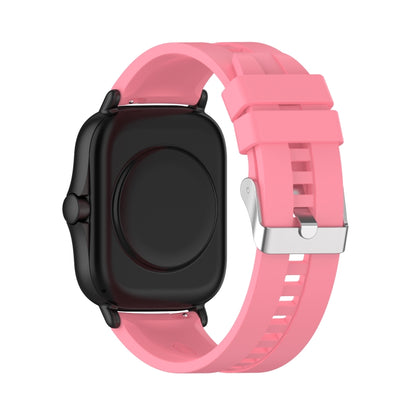 For Amazfit GTS 2e / GTS 2 20mm Silicone Watch Band with Silver Buckle(Pink) - Watch Bands by buy2fix | Online Shopping UK | buy2fix
