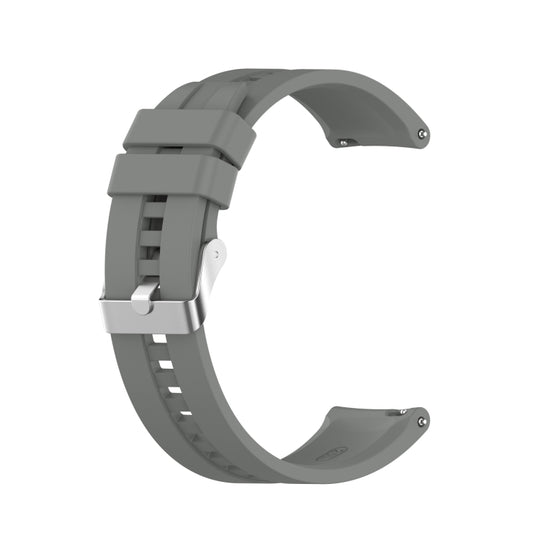 For Amazfit GTS 2e / GTS 2 20mm Silicone Watch Band with Silver Buckle(Grey) - Watch Bands by buy2fix | Online Shopping UK | buy2fix
