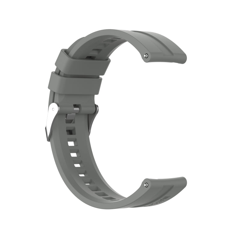 For Amazfit GTS 2e / GTS 2 20mm Silicone Watch Band with Silver Buckle(Grey) - Watch Bands by buy2fix | Online Shopping UK | buy2fix