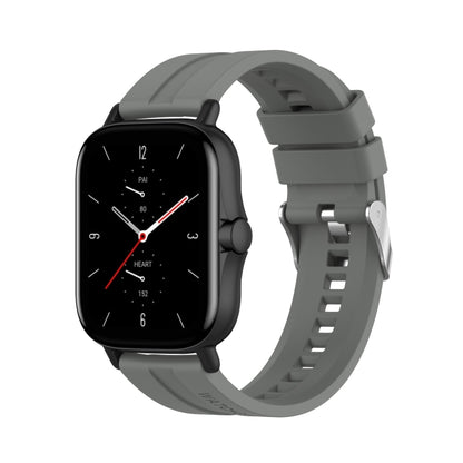 For Amazfit GTS 2e / GTS 2 20mm Silicone Watch Band with Silver Buckle(Grey) - Watch Bands by buy2fix | Online Shopping UK | buy2fix