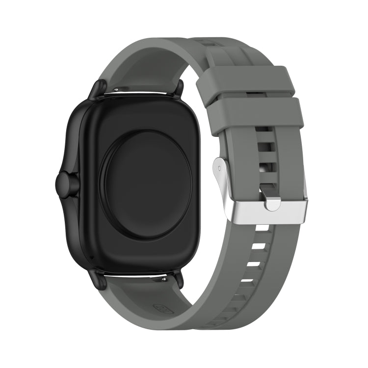 For Amazfit GTS 2e / GTS 2 20mm Silicone Watch Band with Silver Buckle(Grey) - Watch Bands by buy2fix | Online Shopping UK | buy2fix