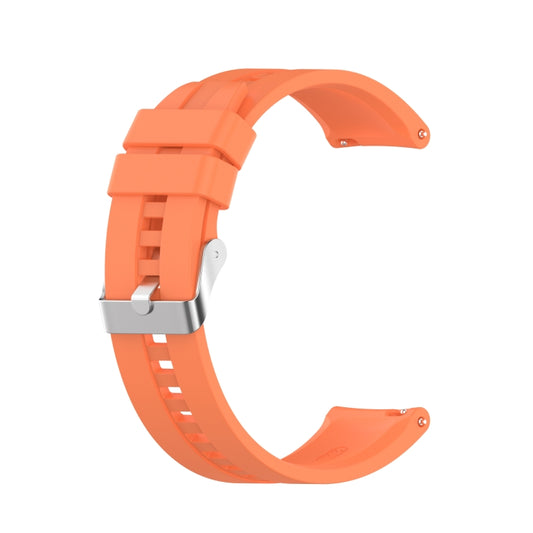 For Amazfit GTS 2e / GTS 2 20mm Silicone Watch Band with Silver Buckle(Vibrant Orange) - Watch Bands by buy2fix | Online Shopping UK | buy2fix