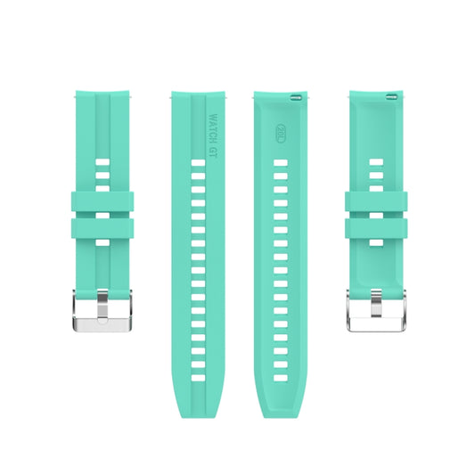 For Amazfit GTS 2e / GTS 2 20mm Silicone Watch Band with Silver Buckle(Aurora Blue) - Watch Bands by buy2fix | Online Shopping UK | buy2fix
