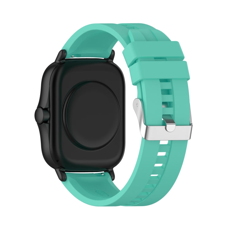For Amazfit GTS 2e / GTS 2 20mm Silicone Watch Band with Silver Buckle(Aurora Blue) - Watch Bands by buy2fix | Online Shopping UK | buy2fix