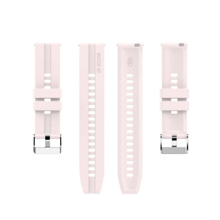 For Amazfit GTS 2e / GTS 2 20mm Silicone Watch Band with Silver Buckle(Sand Pink) - Watch Bands by buy2fix | Online Shopping UK | buy2fix