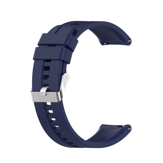 For Amazfit GTS 2e / GTS 2 20mm Silicone Watch Band with Silver Buckle(Midnight Blue) - Watch Bands by buy2fix | Online Shopping UK | buy2fix