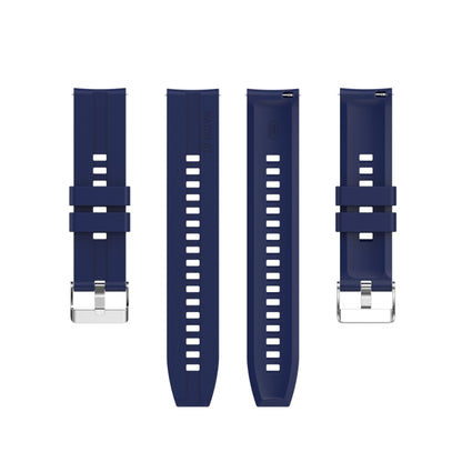 For Amazfit GTS 2e / GTS 2 20mm Silicone Watch Band with Silver Buckle(Midnight Blue) - Watch Bands by buy2fix | Online Shopping UK | buy2fix