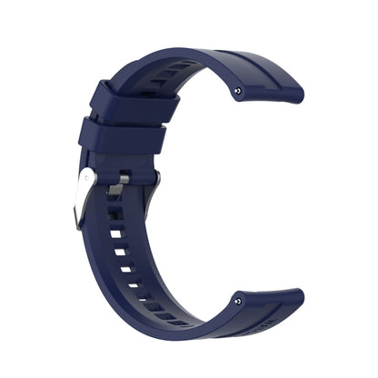 For Amazfit GTS 2e / GTS 2 20mm Silicone Watch Band with Silver Buckle(Midnight Blue) - Watch Bands by buy2fix | Online Shopping UK | buy2fix