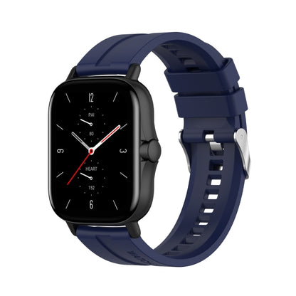 For Amazfit GTS 2e / GTS 2 20mm Silicone Watch Band with Silver Buckle(Midnight Blue) - Watch Bands by buy2fix | Online Shopping UK | buy2fix