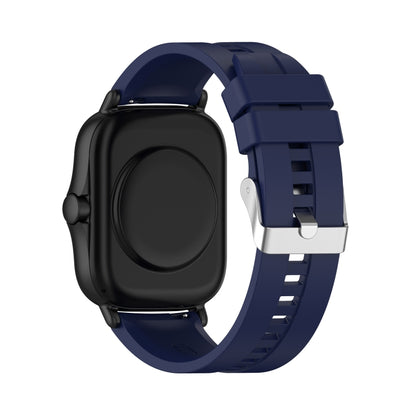 For Amazfit GTS 2e / GTS 2 20mm Silicone Watch Band with Silver Buckle(Midnight Blue) - Watch Bands by buy2fix | Online Shopping UK | buy2fix