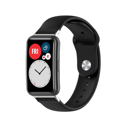 For Huawei Watch Fit 18mm Back Buckle Style Silicone Solid Color Watch Band(Black) by buy2fix