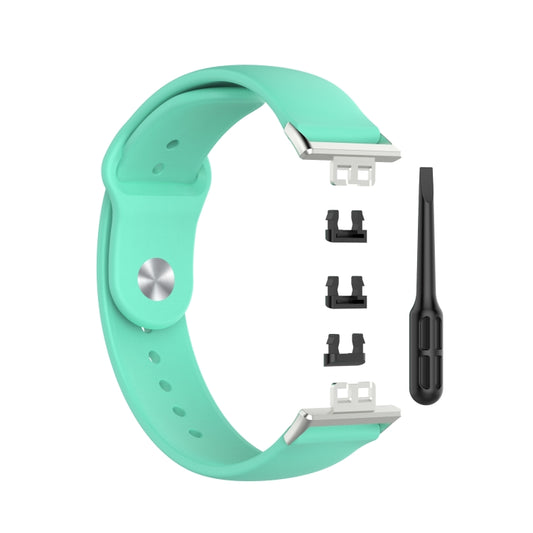 For Huawei Watch Fit 18mm Back Buckle Style Silicone Solid Color Watch Band(Lake Blue) by buy2fix